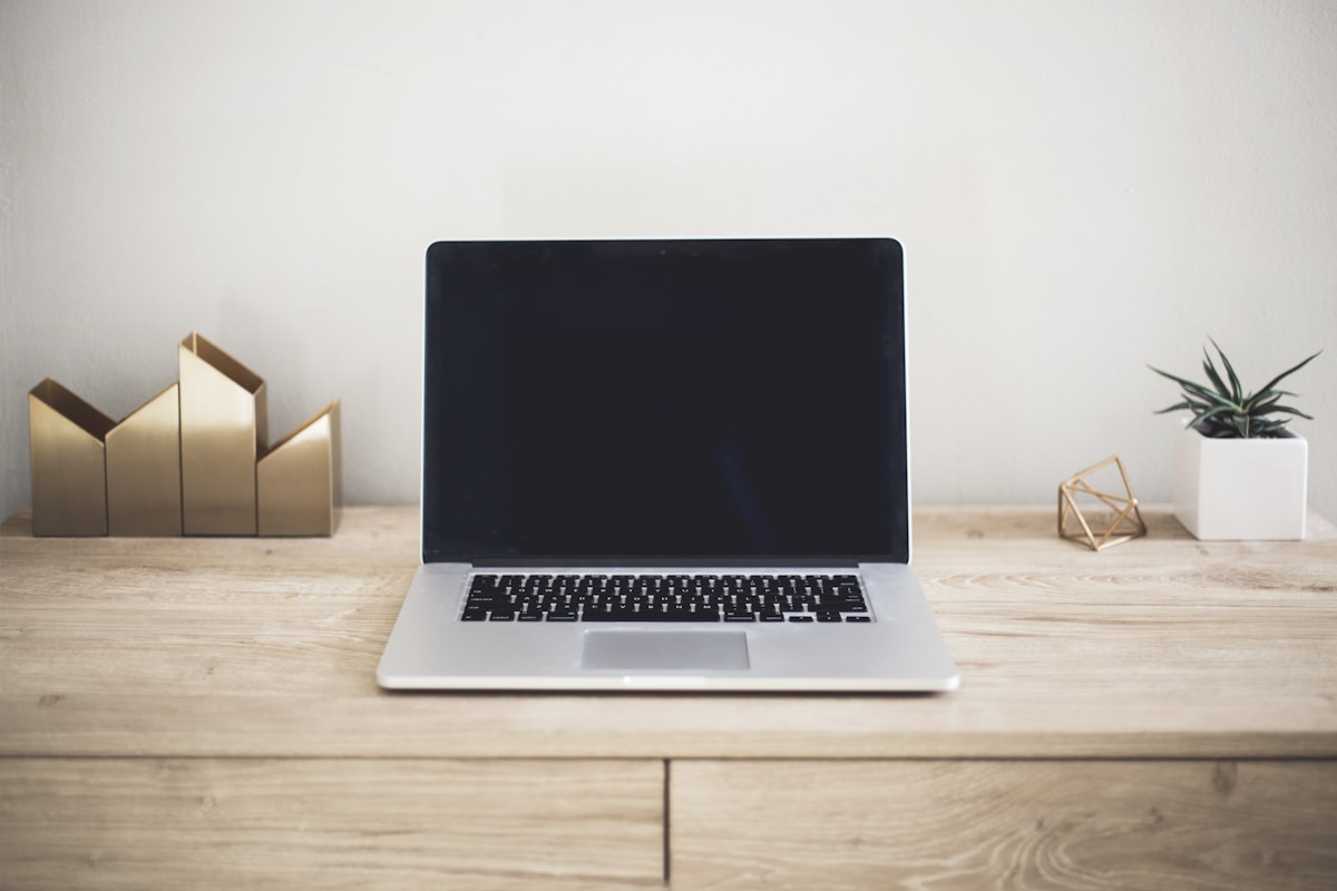 A clean laptop workspace